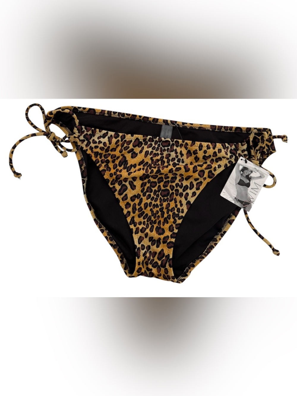 Victoria's Secret Leopard Print Tie-Side Bikini Bottoms - Tan & Black